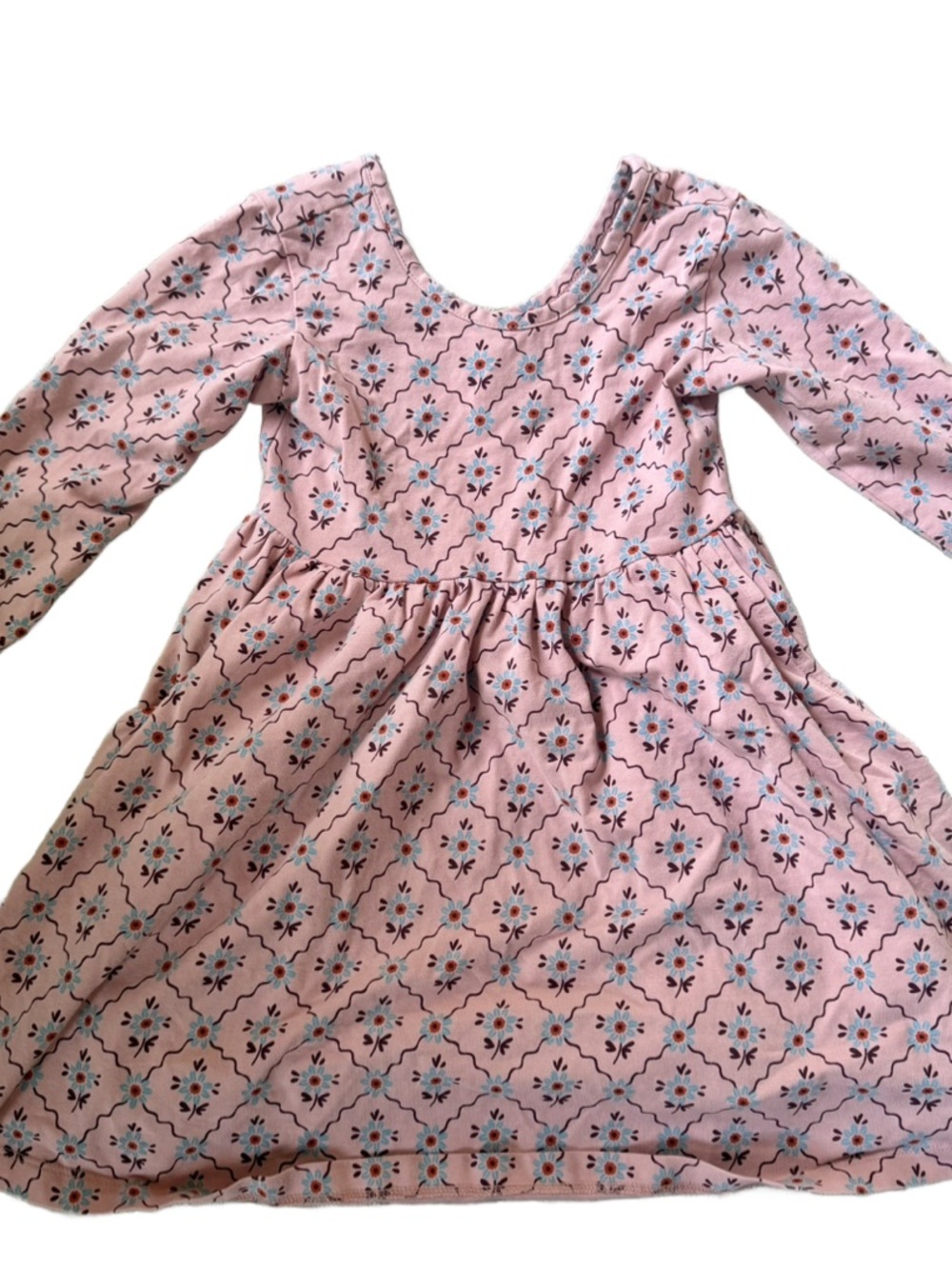 Hanna Andersson Long-Sleeve Pink Floral Casual Dress